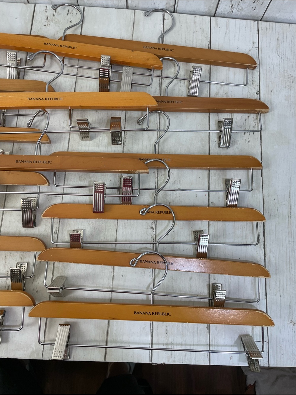 Set of 15 Banana Republic BR Wooden Pants Hangers